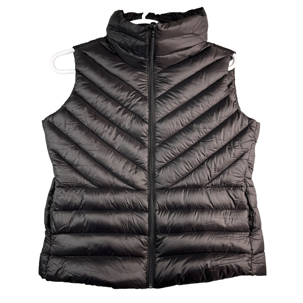 H&M LOGG Label of Graded Goods Women's Quilted Vest Jacket Duck Down US 16 Black
